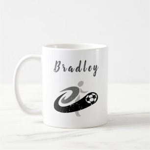 Mug Joueur de soccer noir et blanc détendu Personnalis