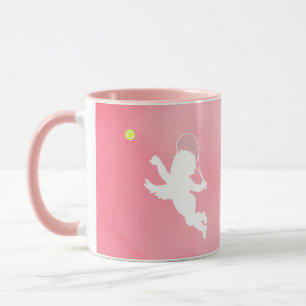 Mug Joueur De Tennis Rose Cupid Et Raquette Avec Texte