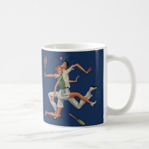 Mug Joueurs de Tennis de Sport Vintage s'écrasent avec