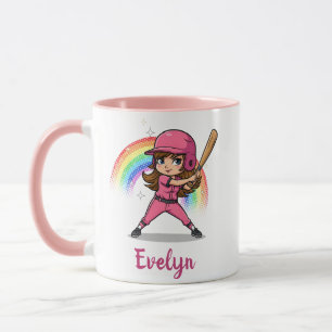 Mug Joueuse de baseball fille de dessin animé mignonne