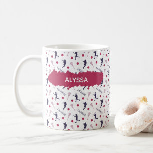 Mug Joueuse de crosse rose et violet Motif