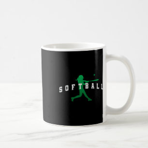 Mug Joueuse de softball équipe verte texte universitai