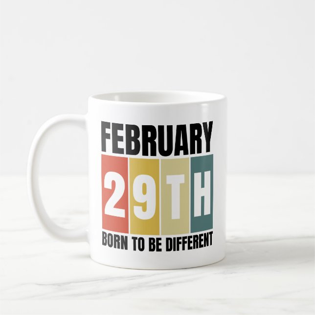 Mug Jour bissextile Anniversaire Né 29 février Année b (Gauche)