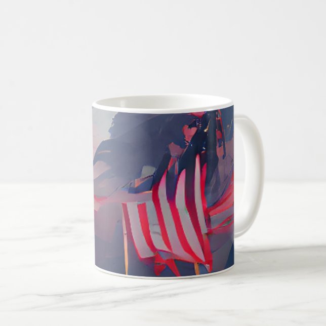 Mug Jour commémoratif drapeau américain art numérique  (Devant droit)
