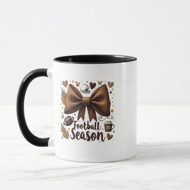 Mug Jour de football Bow Coquette Football Saison (Gauche)