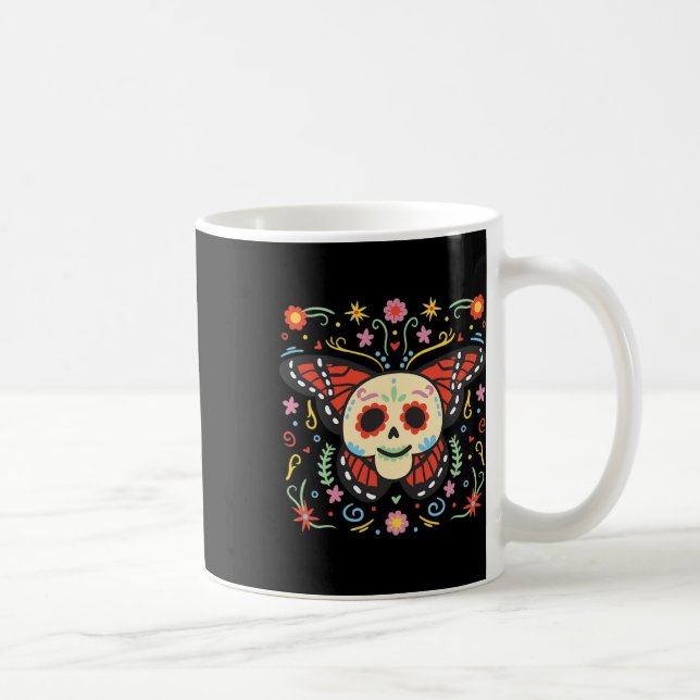 Mug Jour De La Mort Sugar Crâne Monarque Papillon Día (Droite)