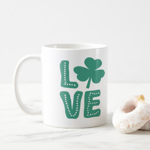 Mug Jour de la Saint Patrick d'amour Shamrock irlandai