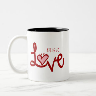 Mug jour de la Saint-Valentin amour couple prénoms