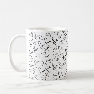 Mug Jour de la Saint-Valentin Doodles Écriture manuscr