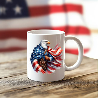 Mug Jour de l'Indépendance Aigle Patriotique dans un D