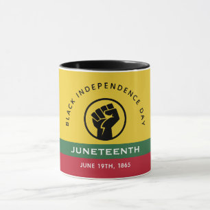 Mug Jour de l'Indépendance des Noirs 1865 Texte courbe
