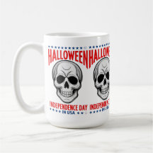 Jour de l'indépendance d'Halloween avec crâne