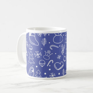 Mug Jour de Noël du Doodle Bleu - Festive & Fun