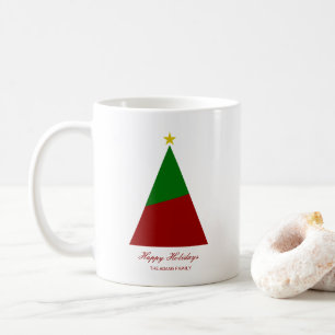 Mug Jour de Noël minimaliste arbre rouge vert