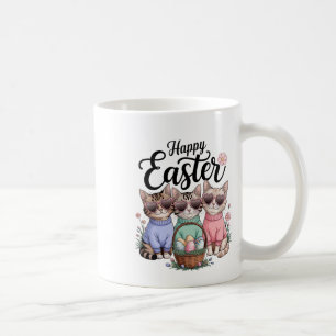 Mug Jour de Pâques Mignon Chat Oreilles de Lapin Œufs