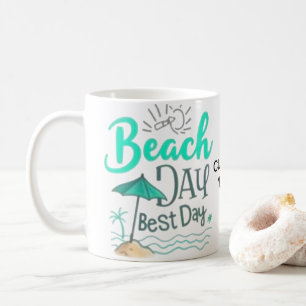 Mug jour de plage à l'aquarelle Meilleur jour