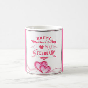 Mug Jour de Valentines heureux rose romantique