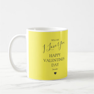 Mug Jour des Valentines de Photo Gris Et Jaune Moderne