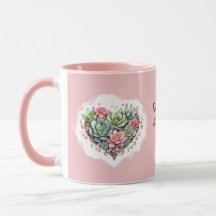 Jour des Valentines du Coeur Succulent Rose Cute