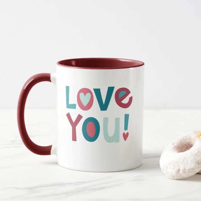 Mug Jour des Valentines modernes Vous aimez (Avec donut)