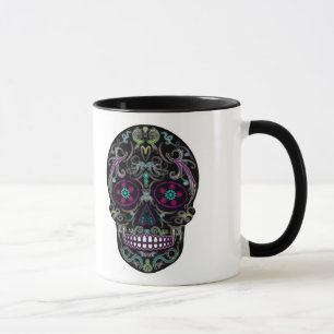 Mug Jour du crâne mort de sucre - coloré noir