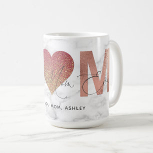 Mug Jour le meilleur de maman d'or rose de mère