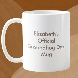 Mug Jour officiel de marmotte Nom personnalisé