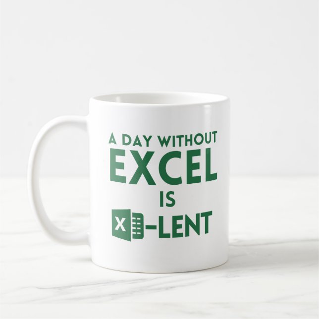 Mug jour sans excel, drôle cadeau pour comptable (Gauche)