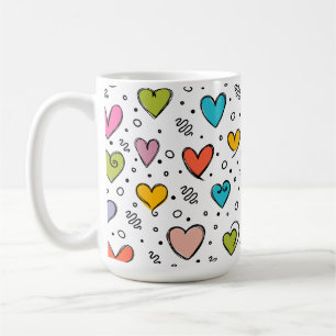 Mug Journée de la Saint-Valentin cœurs mignons colorés