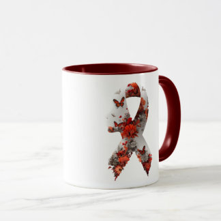 Mug Journée de sensibilisation au SSPT Design floral S