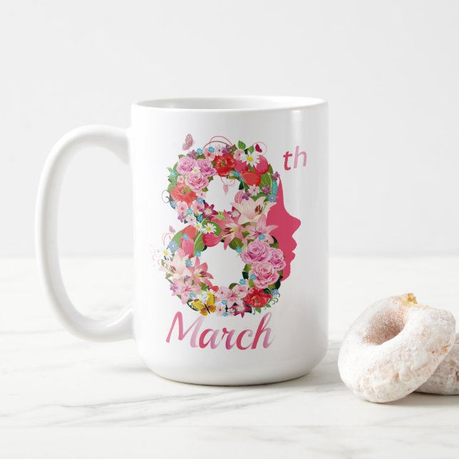 Mug journée internationale de la femme joyeuse journée (Avec donut)