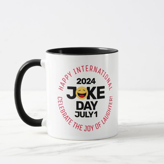 Mug Journée internationale des plaisanteries face à ri (Gauche)