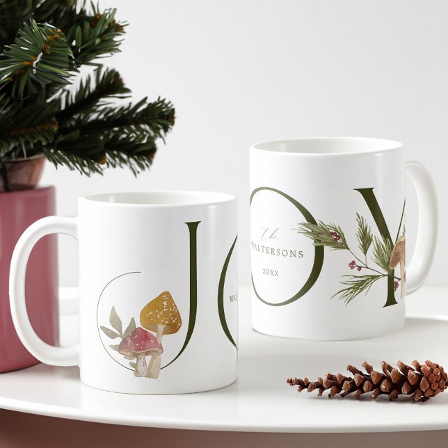 Mug Joy Aquarelle Champignons Woodsy (Joy Watercolor Woodsy Mushrooms Coffee Mug)