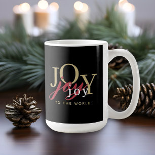 Mug Joy to the World Festive Typographie Café de vacan