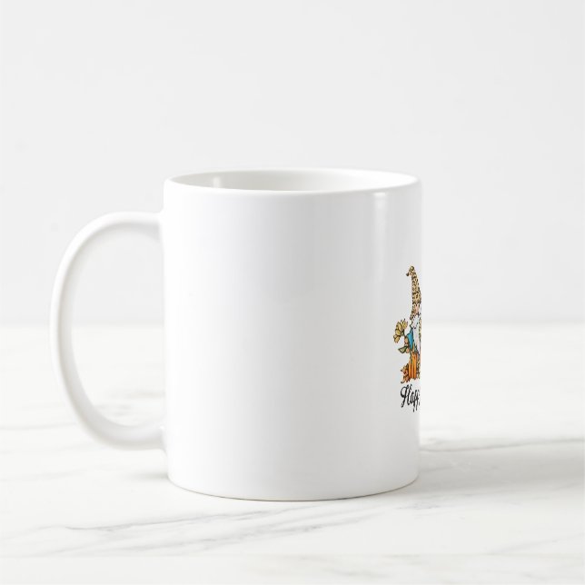 Mug Joyeuse automne Y tous Gnome Leopard Citrouille Ch (Gauche)