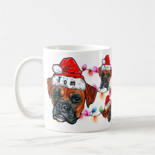 Mug Joyeuse boîte de Noël portant le chapeau du Père N
