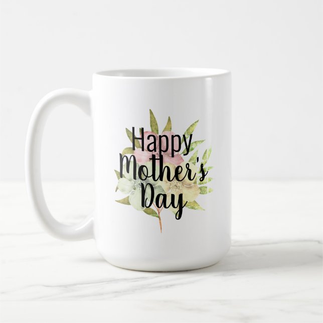 Mug Joyeuse citation florale de la fête des mères (Gauche)