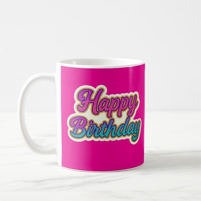Mug Joyeuse conception de typographie d'anniversaire e (Gauche)