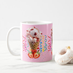 Mug Joyeuse crème glacée à la fraise d'anniversaire