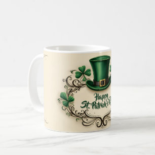 Mug Joyeuse fête de la Saint-Patrick, modèle de trèfle
