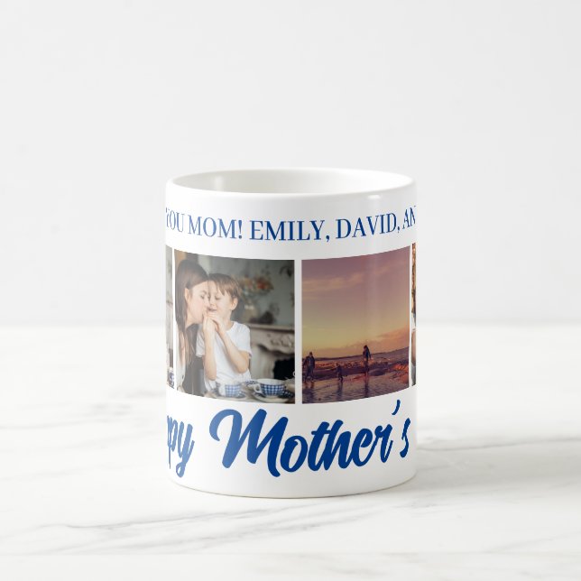 Mug Joyeuse fête des mères Maman Grille photo bleue Ca (Centre)