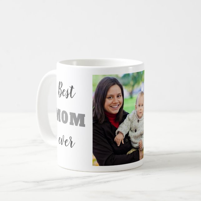Mug Joyeuse Fête des mères Meilleure maman Jamais Phot (Devant gauche)