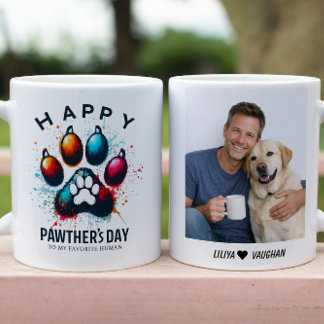 Mug Joyeuse Fête des Papas Toutou à l'aquarelle Papa C