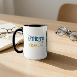 Mug Joyeuse Fête des Pères Papi Nous t'aimons Photo Bl