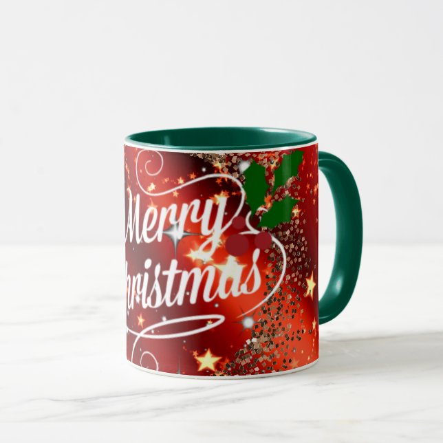 Mug Joyeuse parties scintillant de Noël et étincelante (Devant droit)