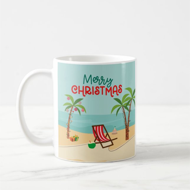 Mug Joyeuse plage de Noël (Gauche)