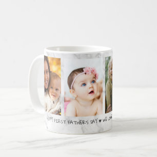 Mug Joyeuse première Fête des pères 4 photo en marb