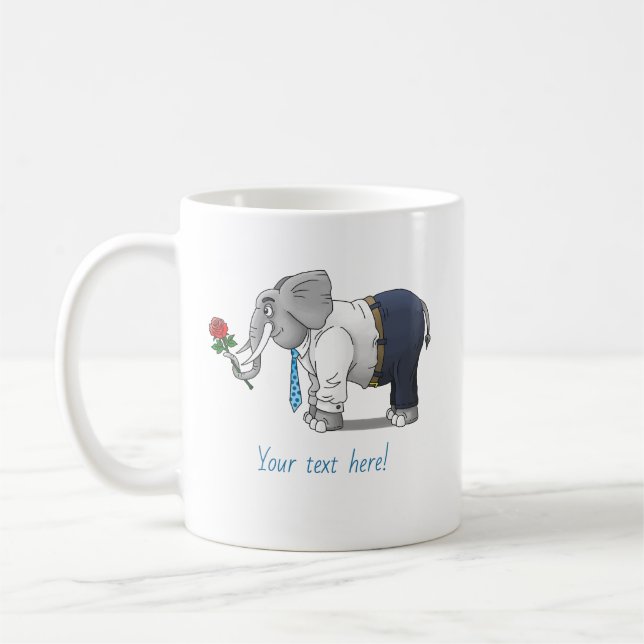Mug Joyeuse Saint-Valentin aux éléphants (Gauche)
