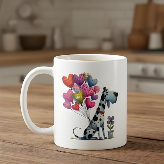 Mug Joyeuse Saint-Valentin Charismatique Grand Danois (Créateur téléchargé)