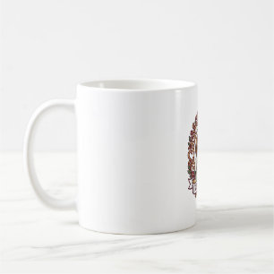 Mug Joyeuse Saint-Valentin Chien Cadre floral à coeur